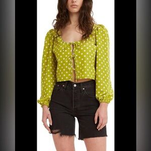 Levi's Women's Embry Tie Blouse Sweet Daisy Split Woman's XS